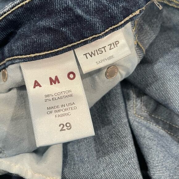 AMO Twist Zip Skinny Jeans In Sapphire Wash Size 29 - Picture 6 of 10